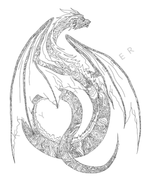 Dragon Zentangle | Digital Illustration – Katy Schifferer